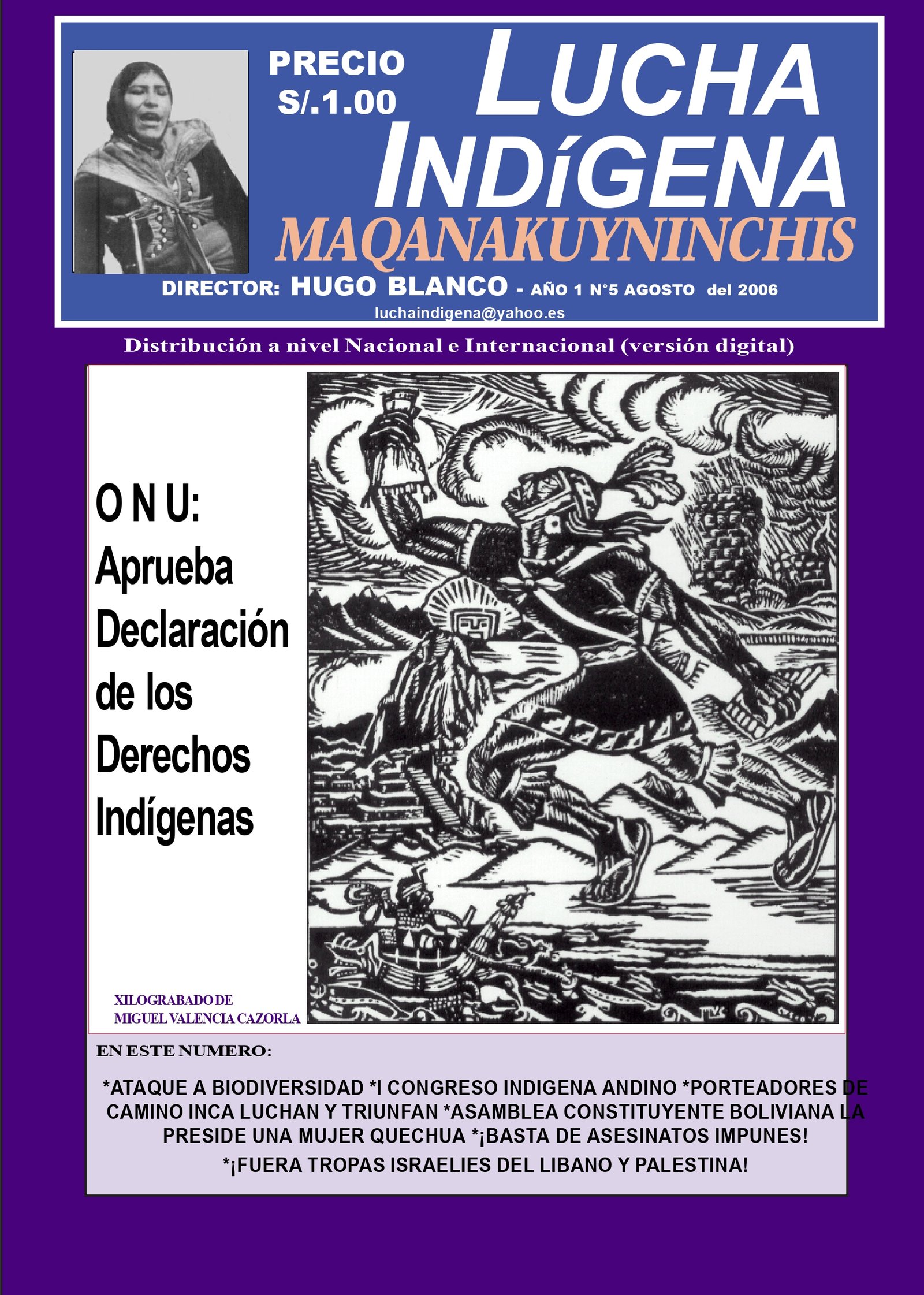 Lucha Indígena N° 5, Agosto 2006